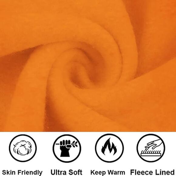 New Size Medium Orange Fleece Lined, High Waisted, Cotton Jogger Sweatpants - Picture 4 of 5